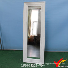 Vintage White Wood Framed Cosmetic Dressing Floor Mirror